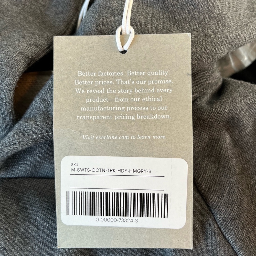 Everlane Cashmere Short Sleeve Sweater, Bone with Black and Peach Confetti, S - Picture 5 of 8